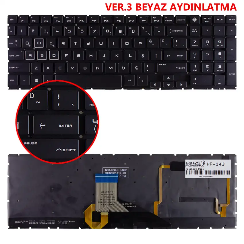Hp Omen 15-dc1005nt, 15-dc1006nt Klavye Işıklı (Siyah TR)