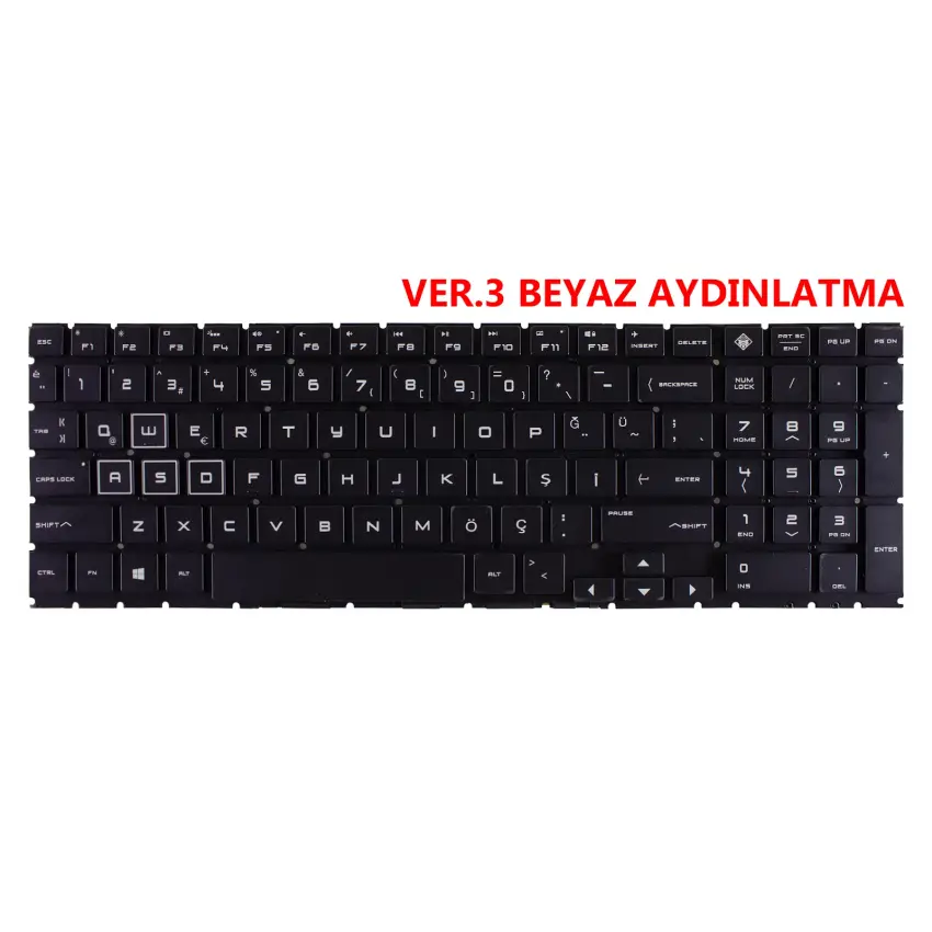 Hp Omen 15-dc1005nt, 15-dc1006nt Klavye Işıklı (Siyah TR)