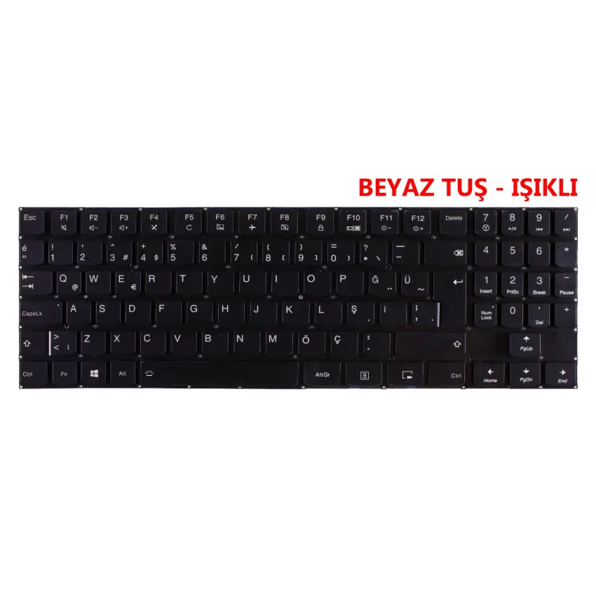 Lenovo Legion Y520-15IKB, Y720-15IKB Klavye Işıklı (Siyah TR)