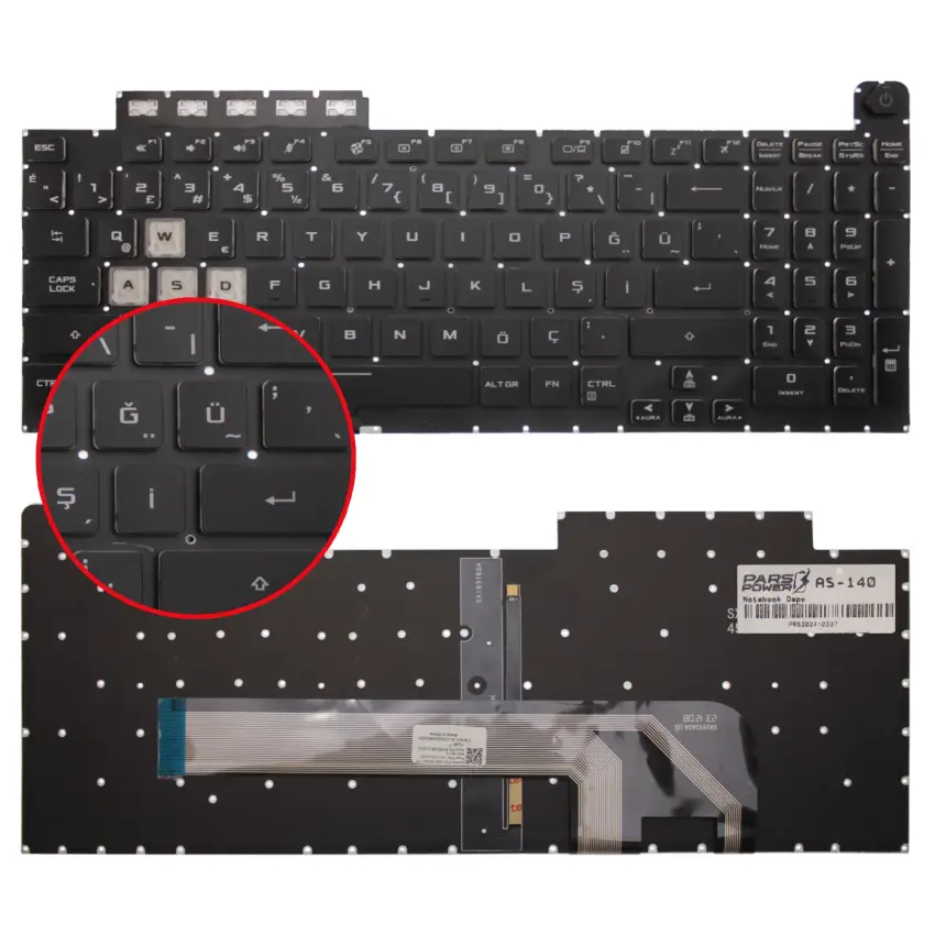 Asus TUF Gaming F15 FX506HC-HN430W Klavye Işıklı (Siyah TR)