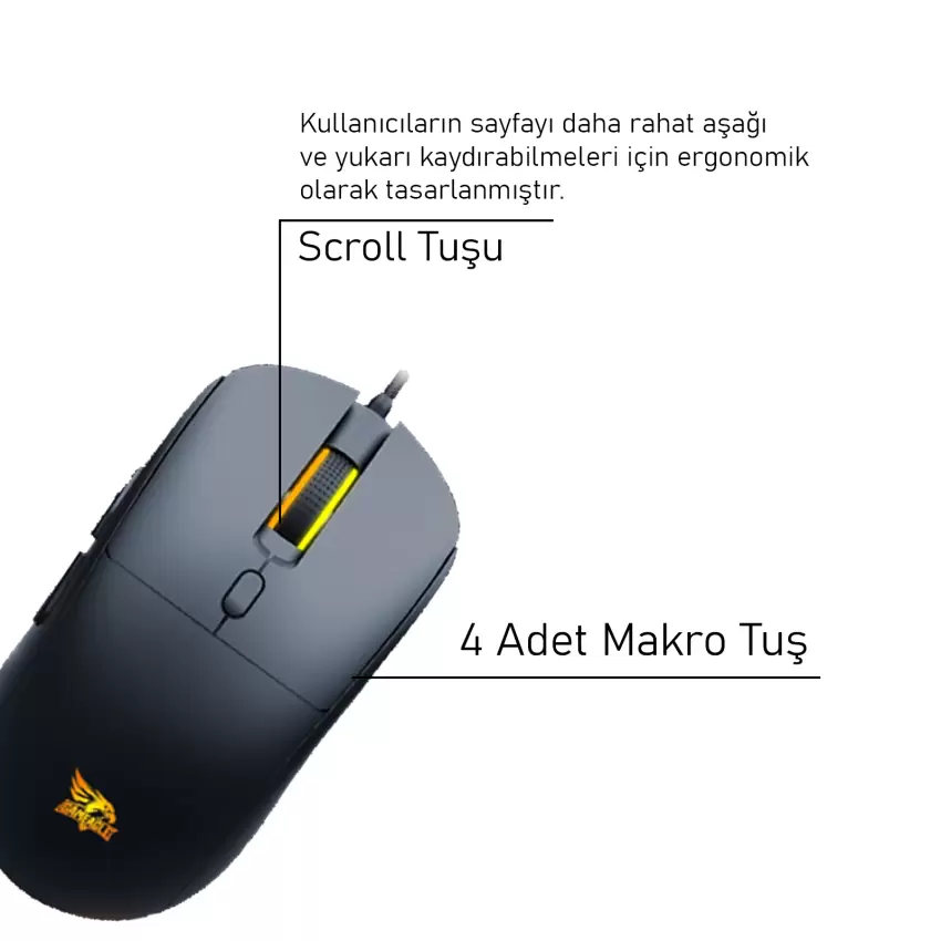 Gameagle GE171M Kablolu Optik Mouse (Siyah)