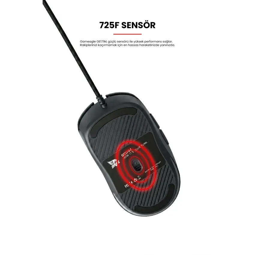 Gameagle GE171M RGB Makrolu 7200DPI Kablolu Oyuncu Mouse