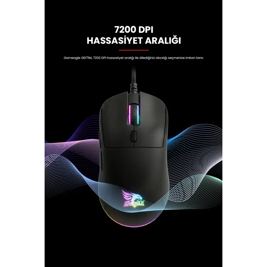 Gameagle GE171M RGB Makrolu 7200DPI Kablolu Oyuncu Mouse