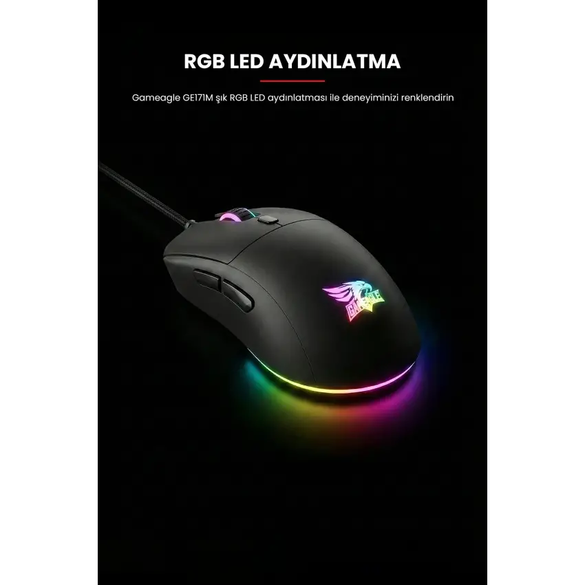 Gameagle GE171M RGB Makrolu 7200DPI Kablolu Oyuncu Mouse