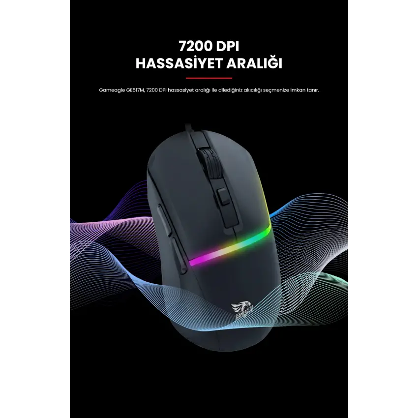 Gameagle GE517M RGB Makrolu 7200DPI Kablolu Oyuncu Mouse