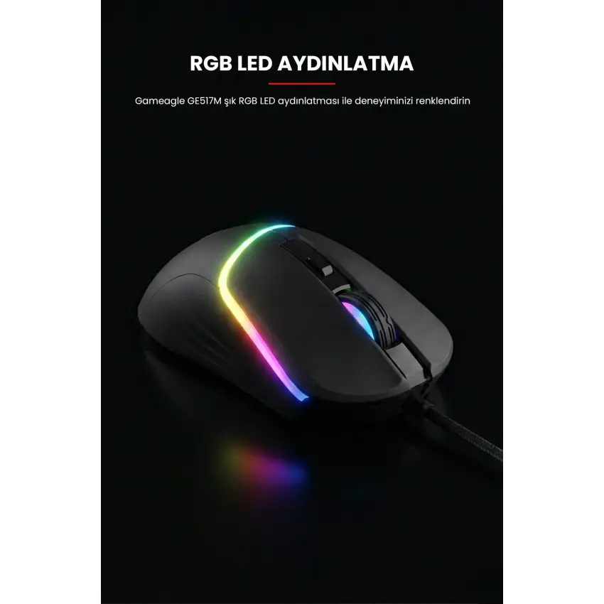 Gameagle GE517M RGB Makrolu 7200DPI Kablolu Oyuncu Mouse