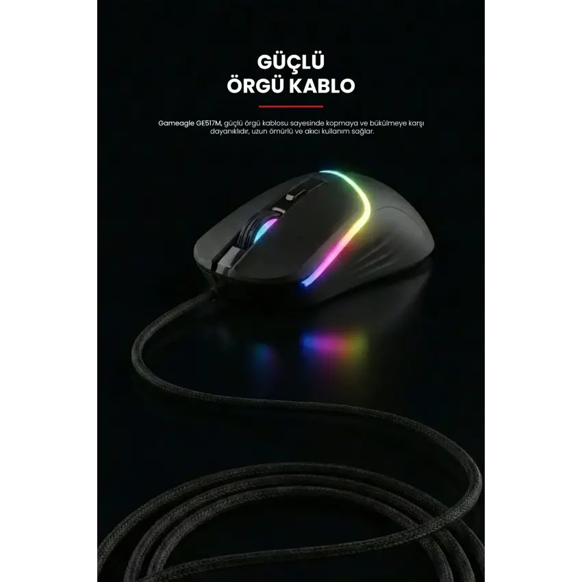 Gameagle GE517M RGB Makrolu 7200DPI Kablolu Oyuncu Mouse