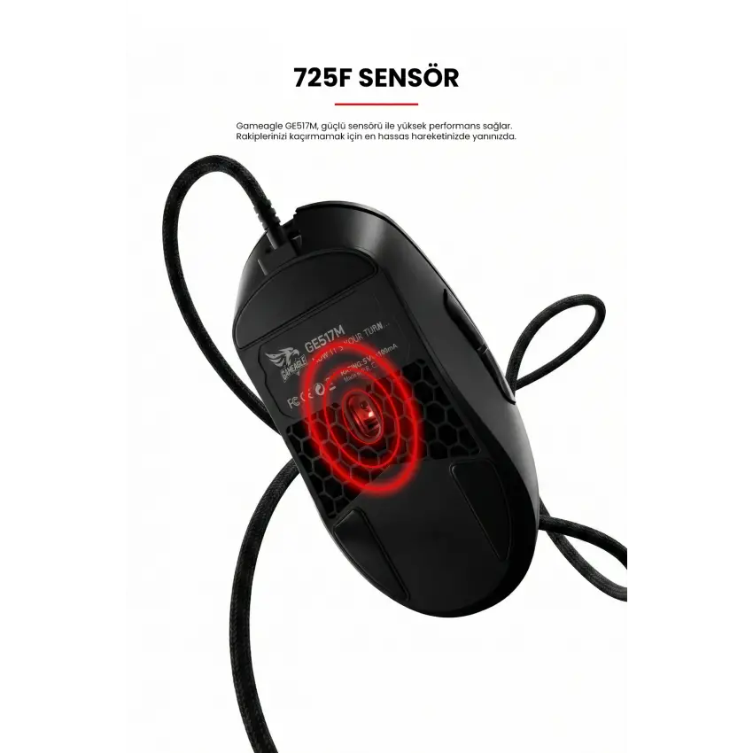 Gameagle GE517M RGB Makrolu 7200DPI Kablolu Oyuncu Mouse