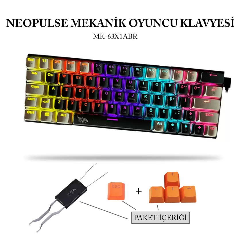 Gameagle Neopulse MK-63X1ABR Mekanik Işıklı Oyuncu Klavye