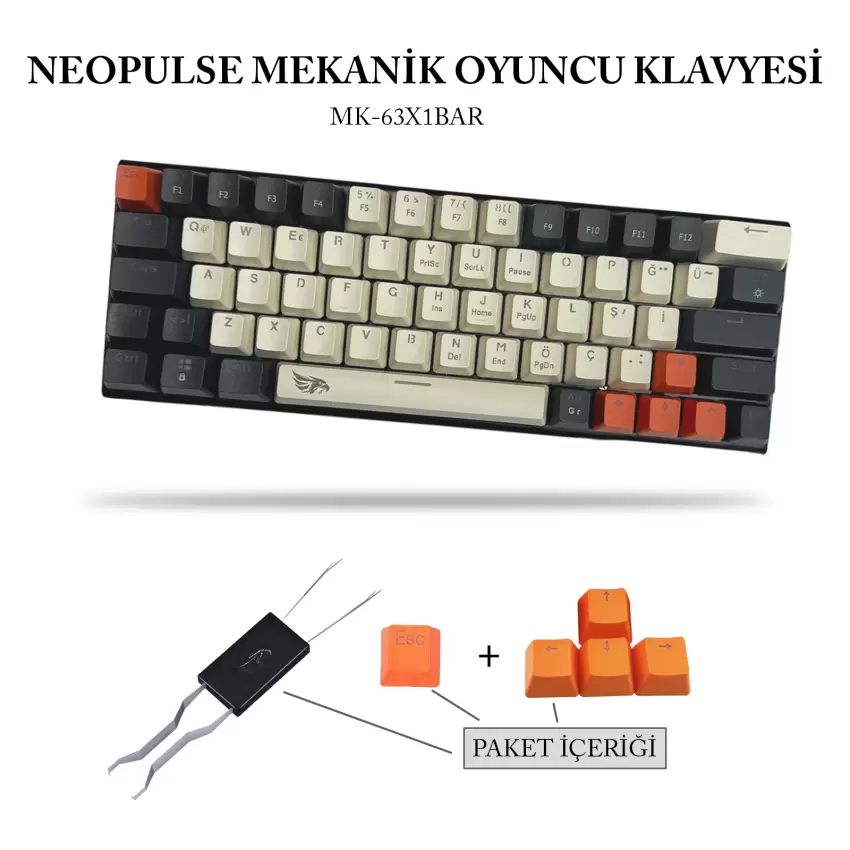 Gameagle Neopulse MK-63X1BAR Mekanik Kablolu Işıklı Klavye