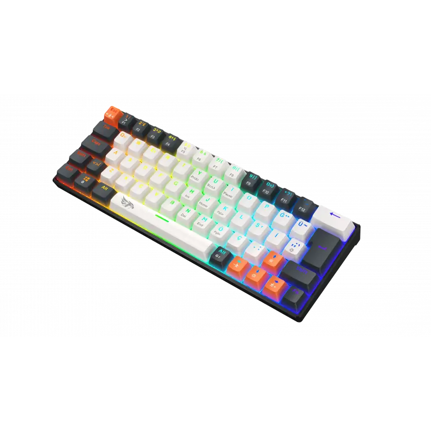 Gameagle Neopulse Rainbow Kablolu TR Layout Mekanik Oyuncu Klavyesi Blue Switch Beyaz