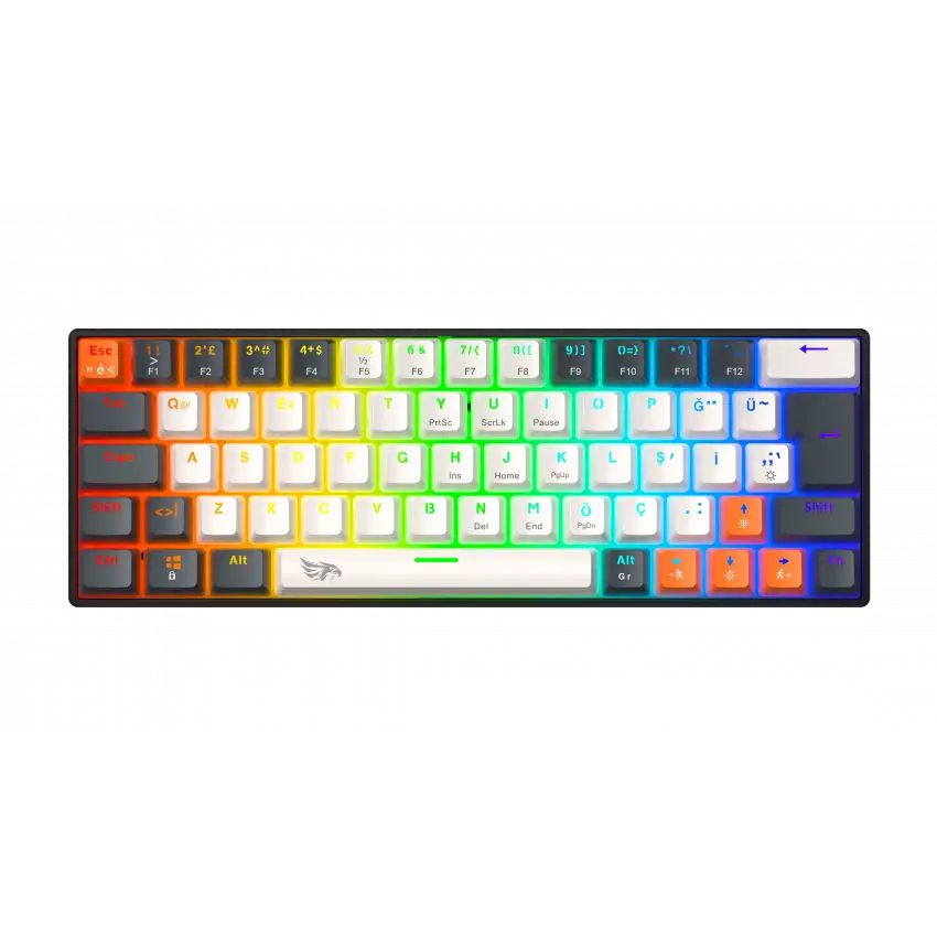 Gameagle Neopulse Rainbow Kablolu TR Layout Mekanik Oyuncu Klavyesi Blue Switch Beyaz