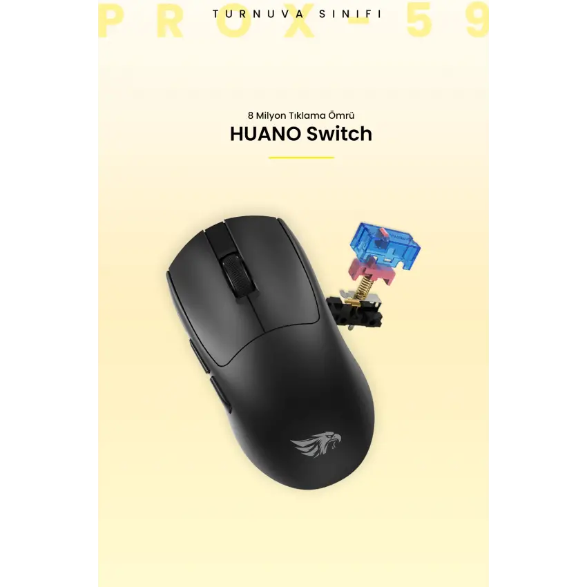 Gameagle PROX-59B Ultra Hafif Kablosuz 3 Mode Oyuncu Gaming Optik Mouse (Siyah)