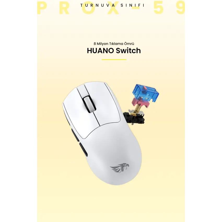 Gameagle PROX-59W Serisi Hafif Kablosuz 3 Mode Oyuncu Gaming Optik Mouse (Beyaz)
