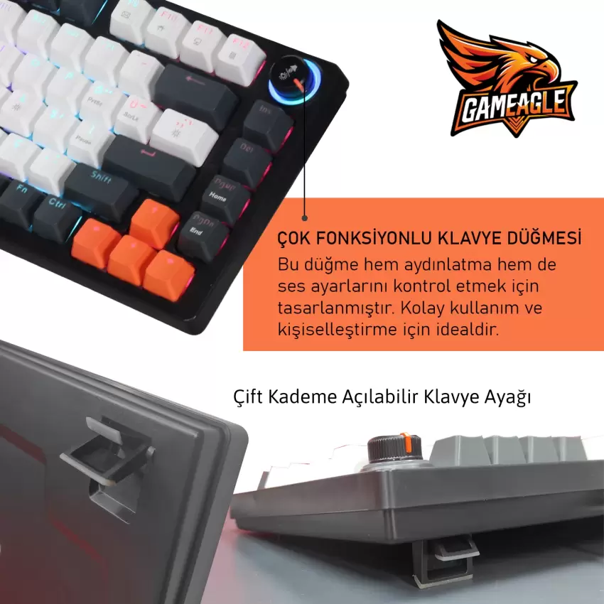 Gameagle Strike Compact MK-81X1ABB Mekanik Kablolu Işıklı Klavye