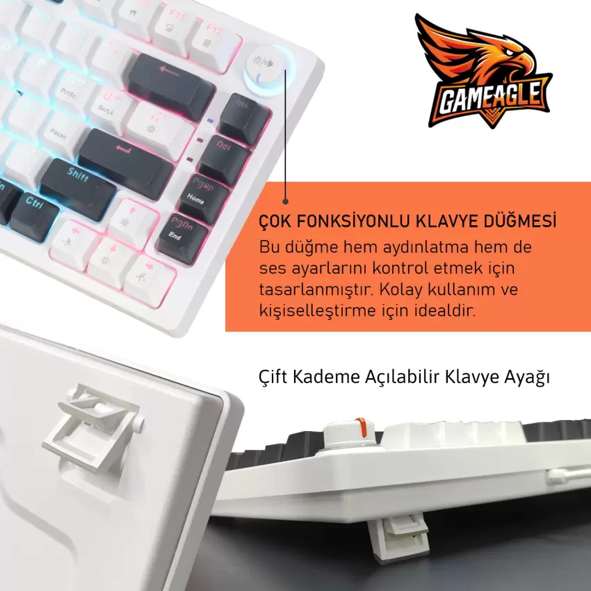 Gameagle Strike Compact MK-81X1BAB Mekanik Işıklı Gamer Klavye