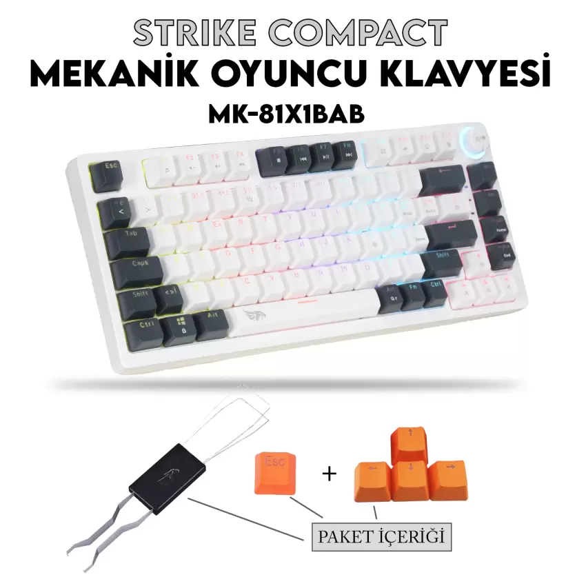 Gameagle Strike Compact MK-81X1BAB Mekanik Işıklı Gamer Klavye