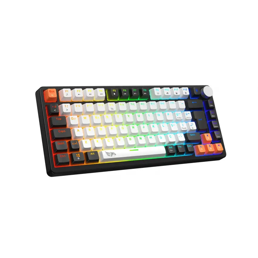 Gameagle Strike Compact Rainbow Kablolu TR Layout Mekanik Oyuncu Klavyesi Blue Switch Beyaz