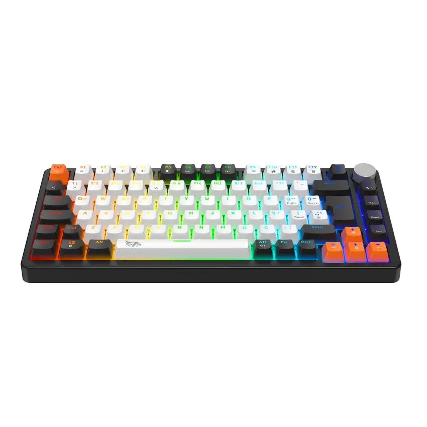 Gameagle Strike Compact Rainbow Kablolu TR Layout Mekanik Oyuncu Klavyesi Blue Switch Beyaz