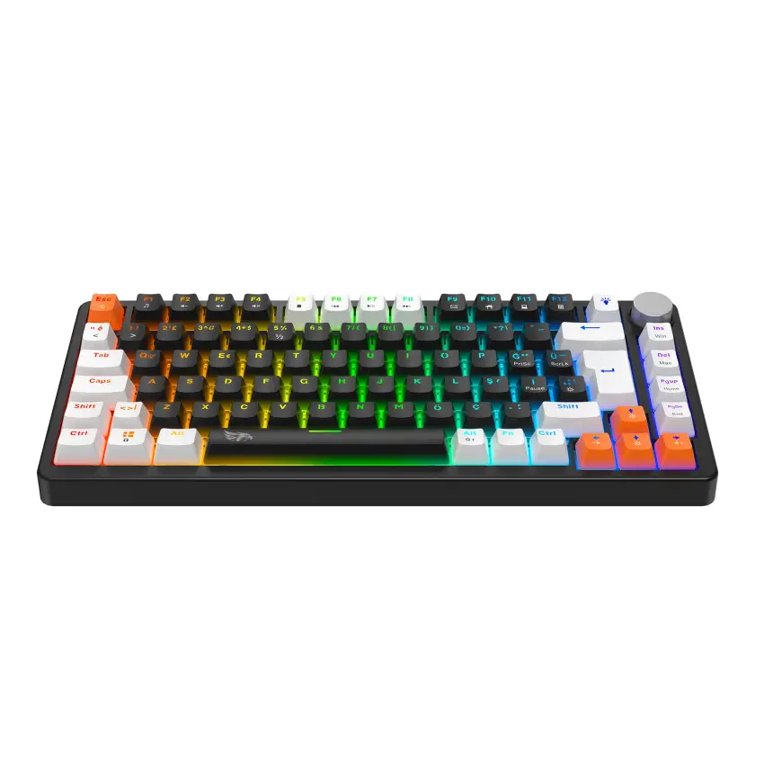 Gameagle Strike Compact Rainbow Kablolu TR Layout Mekanik Oyuncu Klavyesi Blue Switch Siyah