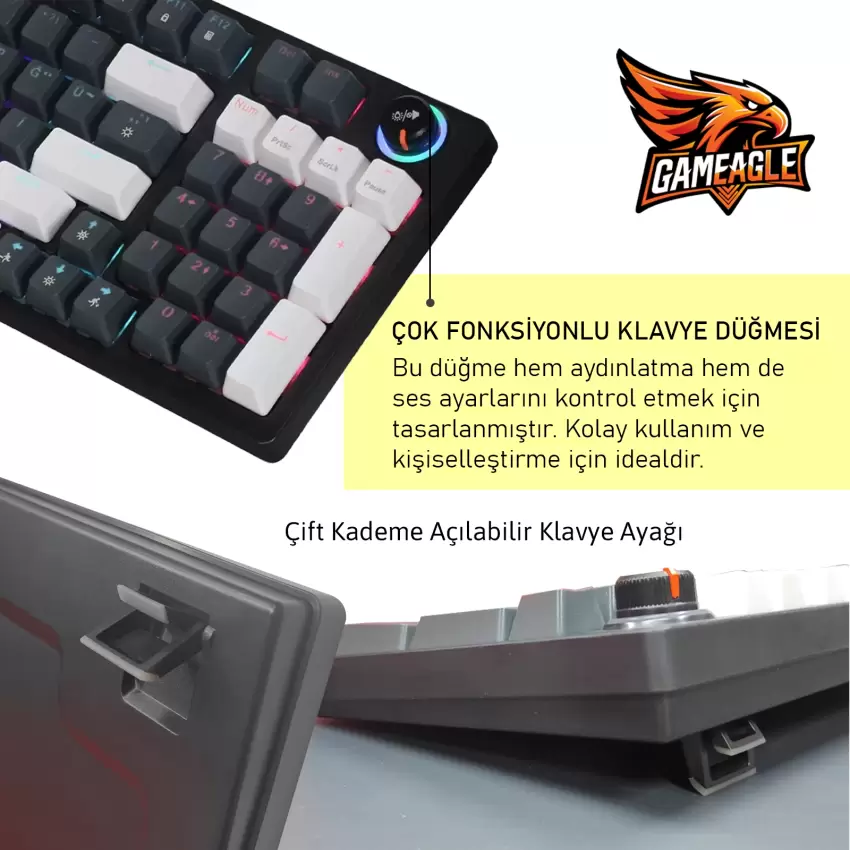 Gameagle Strike Plus MK-96X1ABB Mekanik Işıklı Oyuncu Klavye