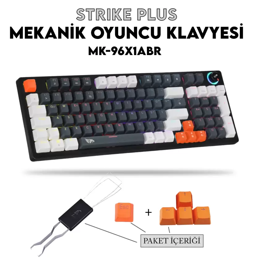 Gameagle Strike Plus MK-96X1ABR Mekanik Kablolu Işıklı Klavye