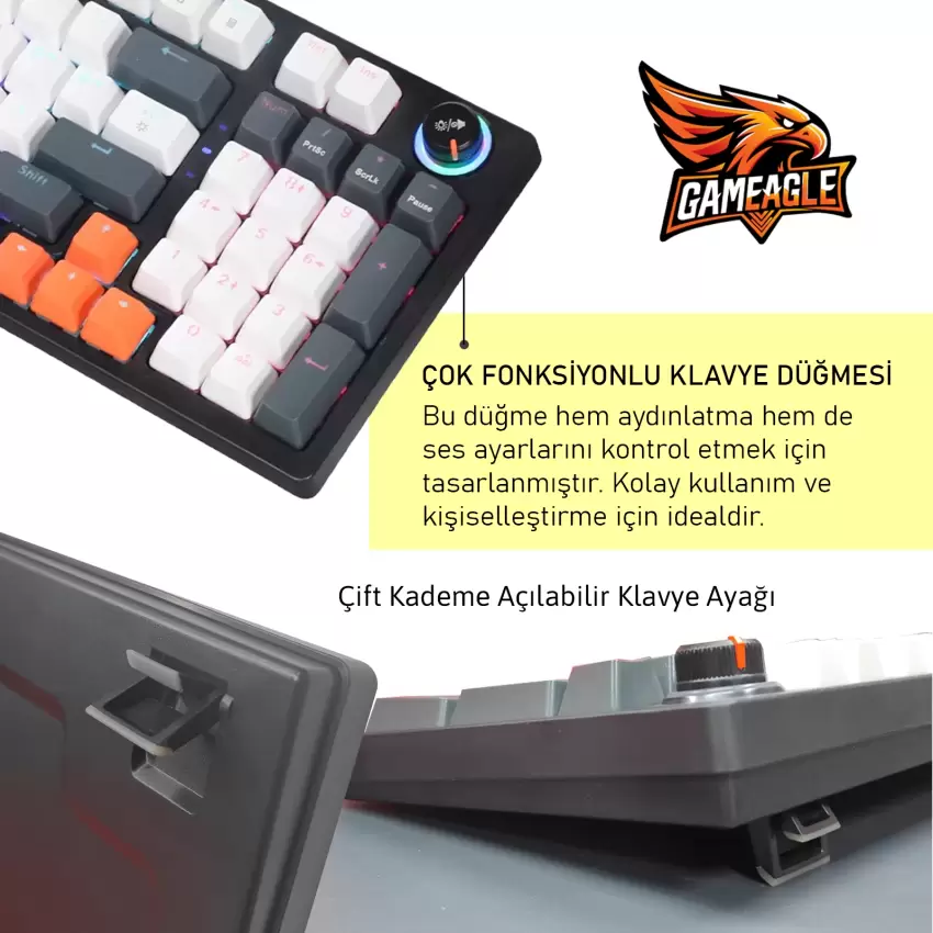 Gameagle Strike Plus MK-96X1BAR Mekanik Kablolu Işıklı Klavye