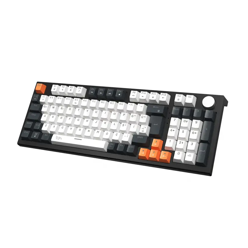 Gameagle Strike Plus Rainbow Kablolu TR Layout Mekanik Oyuncu Klavyesi Blue Switch Beyaz