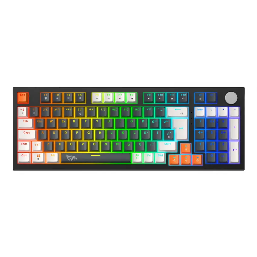 Gameagle Strike Plus Rainbow Kablolu TR Layout Mekanik Oyuncu Klavyesi Blue Switch Siyah