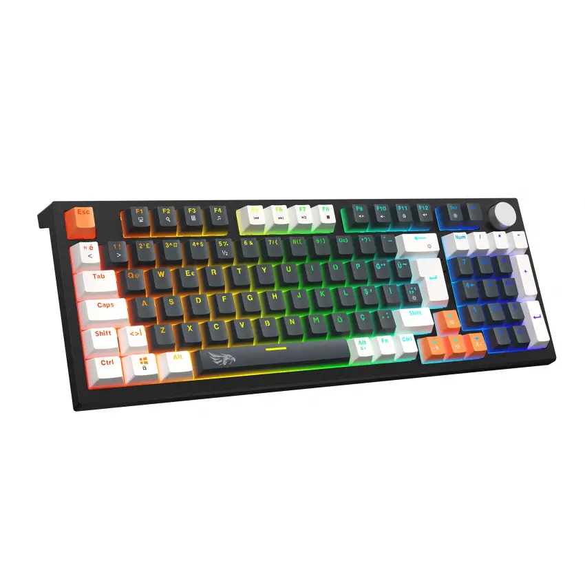 Gameagle Strike Plus Rainbow Kablolu TR Layout Mekanik Oyuncu Klavyesi Blue Switch Siyah