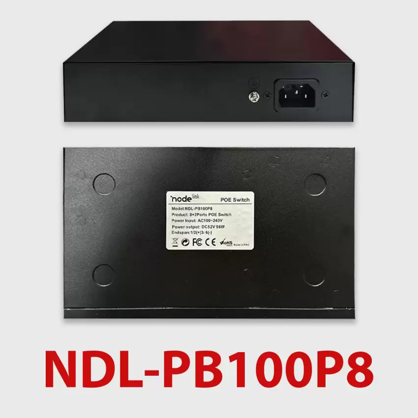 Node Link Power Beam NDL-PB100P8 8+2 10/100 Metal Kasa POE Switch