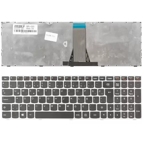 Lenovo 500-15ISK 80NT00PXTX, 80NT00PYTX Notebook Klavye (Gümüş TR)