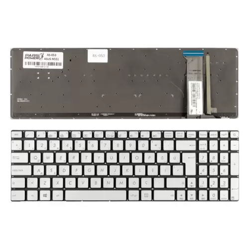 Asus NSK-UPQBQ 0T, PK13183310S Notebook Klavye Işıklı (Gümüş TR)