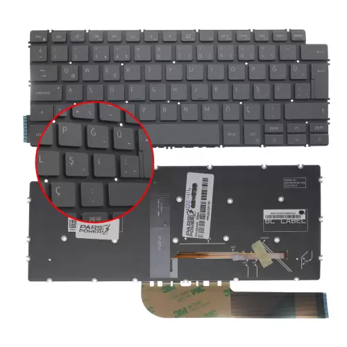 Dell Uyumlu N4012VN3400EMEA06, N4012VN3400EMEA07 Uyumlu Klavye Işıklı (Siyah TR)