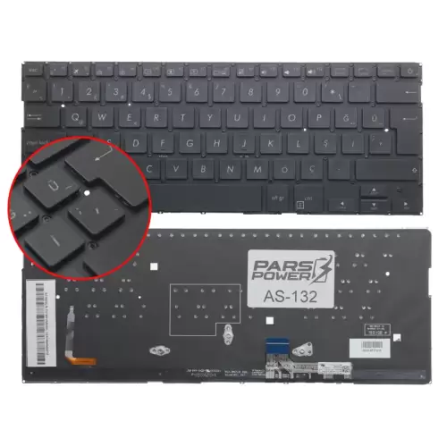 Asus Zenbook 13 UX331FN-1B K/B Klavye Işıklı (Siyah TR)