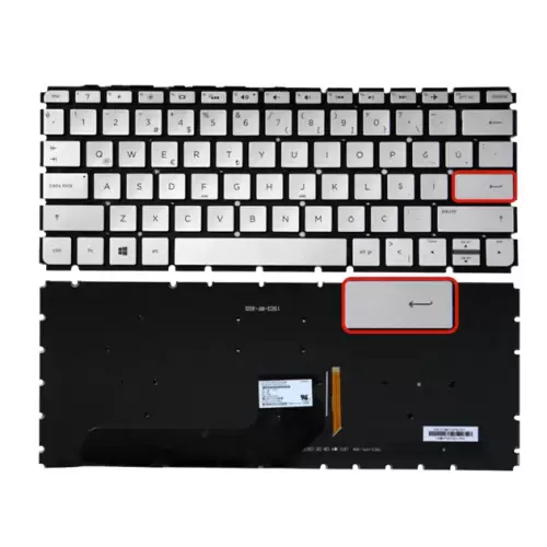 Hp Envy 13-d100nt(W7R04EA) Notebook Klavye Işıklı (Gümüş TR)