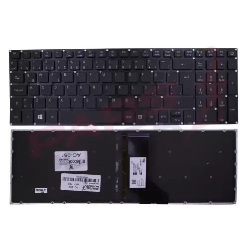 Acer Aspire NX.GEQEY.002, NX.GFTEY.003 Notebook Klavye Işıklı (Siyah TR)