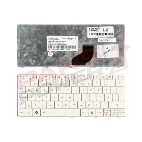 Acer Aspire D255, D257, D260, D270, ZA8 Notebook Klavye (Beyaz TR)