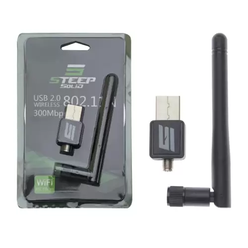 Steep Solid USB 2.0 802.11N Antenli Kablosuz Nano Tırnak Wi-Fi Adaptör 300Mbps STEEPANTWIFI