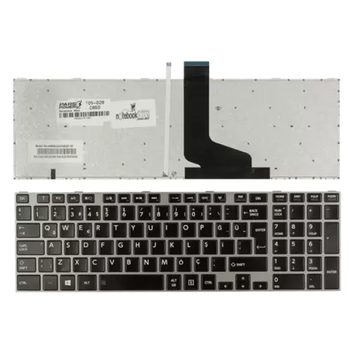 Toshiba Satellite C850-138, C850-13G, C850-13H Notebook Klavye Işıklı (Siyah TR)