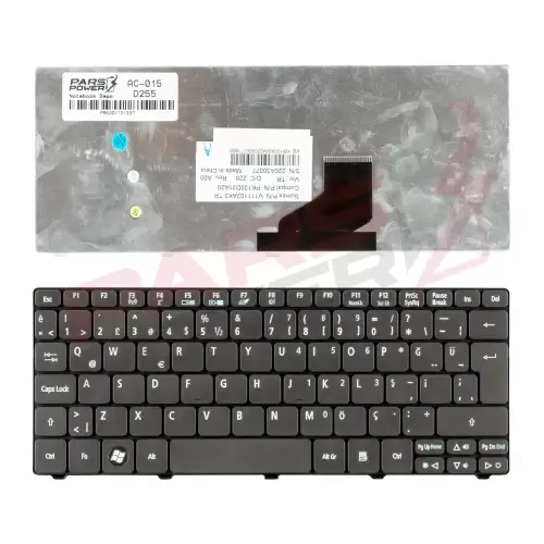 Acer Aspire D255, D257, D260, D270, ZA8 Notebook Klavye (Siyah TR)