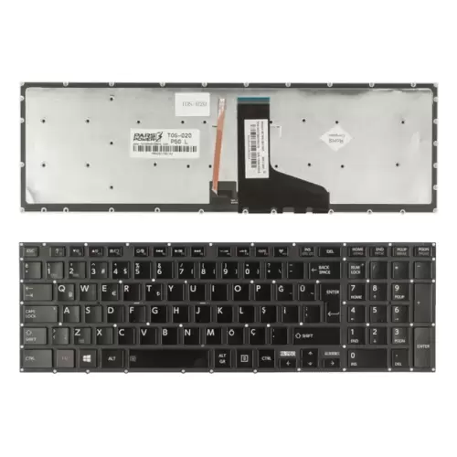 Toshiba Satellite P50-B-11P, P50-B-11U Notebook Klavye Işıklı (Siyah TR)