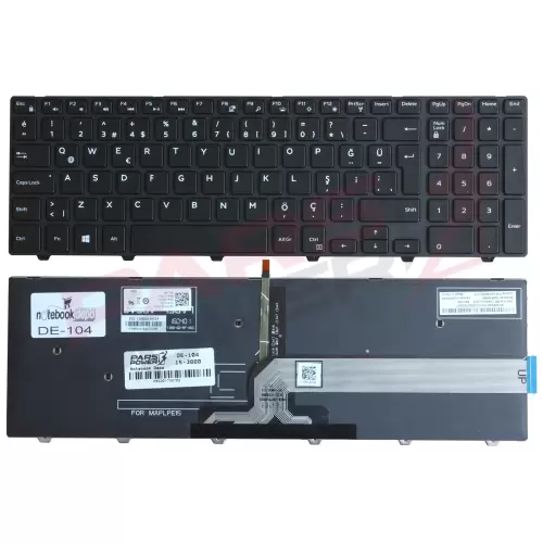 Dell Inspiron 5558 B20W81C, 5558 B50F162C Notebook Klavye Işıklı (Siyah TR)