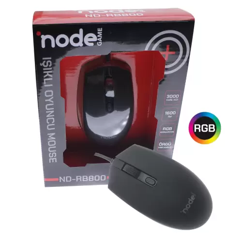 Node Game ND-RB800 Kablolu RGB Işıklı Optik Mouse (Siyah)