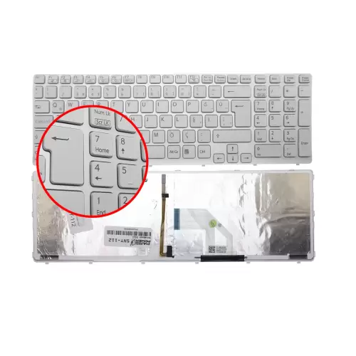 Sony Vaio V133946CS1,149088011USX SEGSQ 1D Notebook Klavye Işıklı (Beyaz TR)