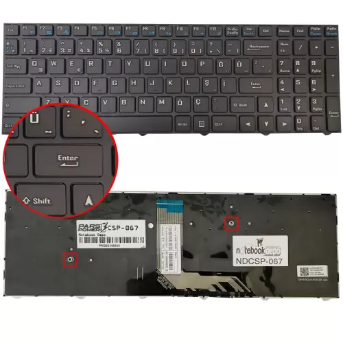 Clevo NL51RU, NL51CU Notebook Klavye Işıklı (Siyah TR)