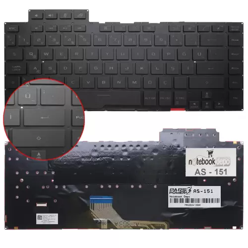 Asus Rog Zephyrus G GA502, GA502D, GA502DU Klavye Işıklı (Siyah TR)