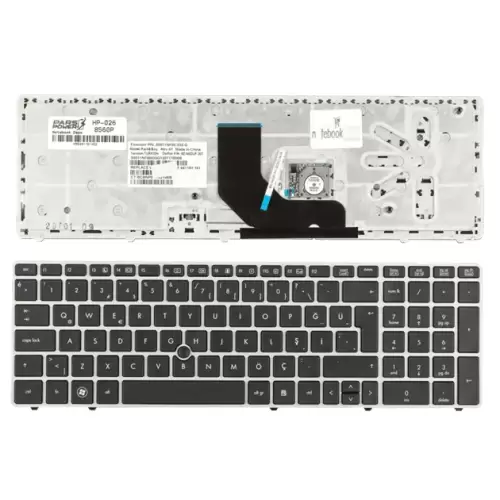 Hp EliteBook 8560p, 8570p, Hp ProBook 6560b, 6570b, 6575b Serisi Notebook Klavye (Siyah TR)