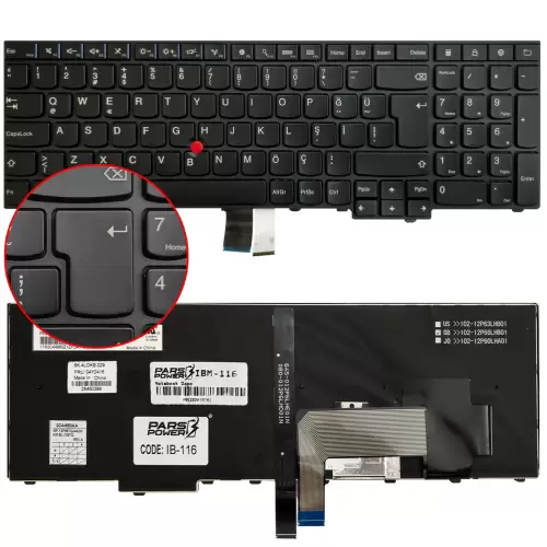 Lenovo Thinkpad L540 20AU0032, 20AU0033 Notebook Klavye Işıklı (Siyah TR)