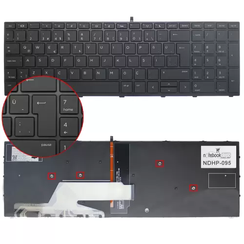 HP Probook NSK-XK0SQ, 9Z.NEFSQ.001 Notebook Klavye Işıklı (Siyah TR)